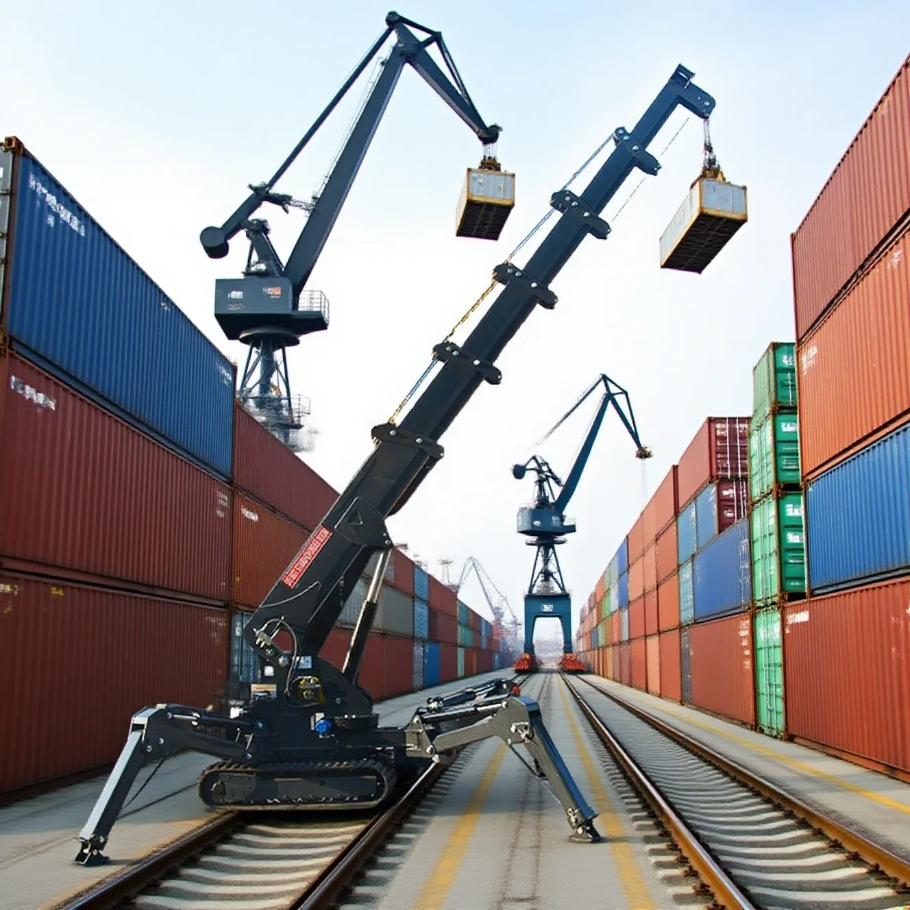 Gran oferta, grúa araña con certificación CE de 3 toneladas con arnés de seguridad de cesta para hombre, precio directo de fábrica para uso industrial de construcción