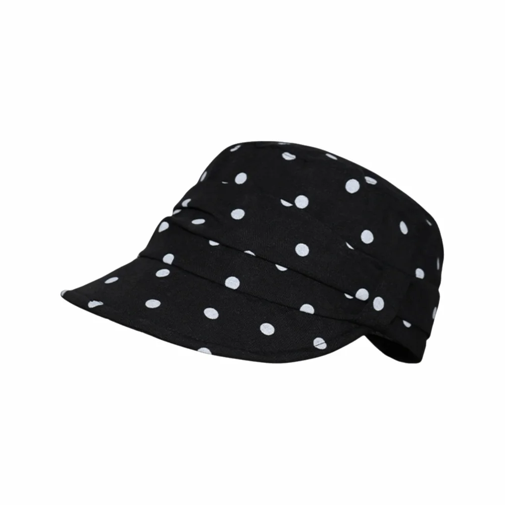 Ins Sweet Equestrian Hat Korean-style Retro Polka Dot Forward Hat Linen Sun-shielding Women's Hat Spring