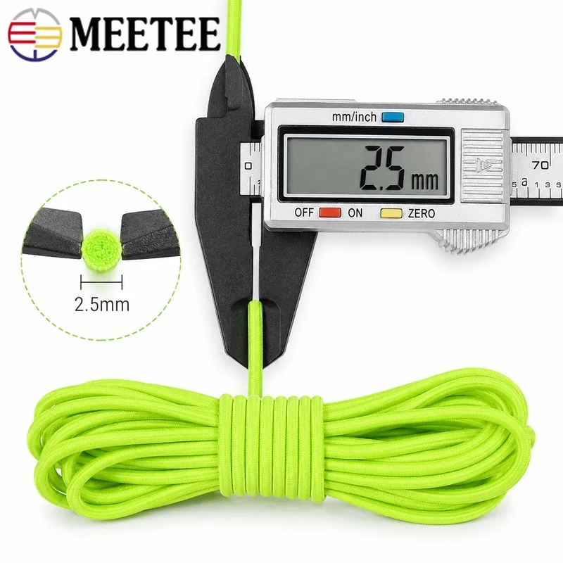 10-75Meters 2.5mm Elastic Cord Round Stretch Rope for Hair Ties Garment Sewing Shoelace Drawstring DIY Repair Craft Replacement