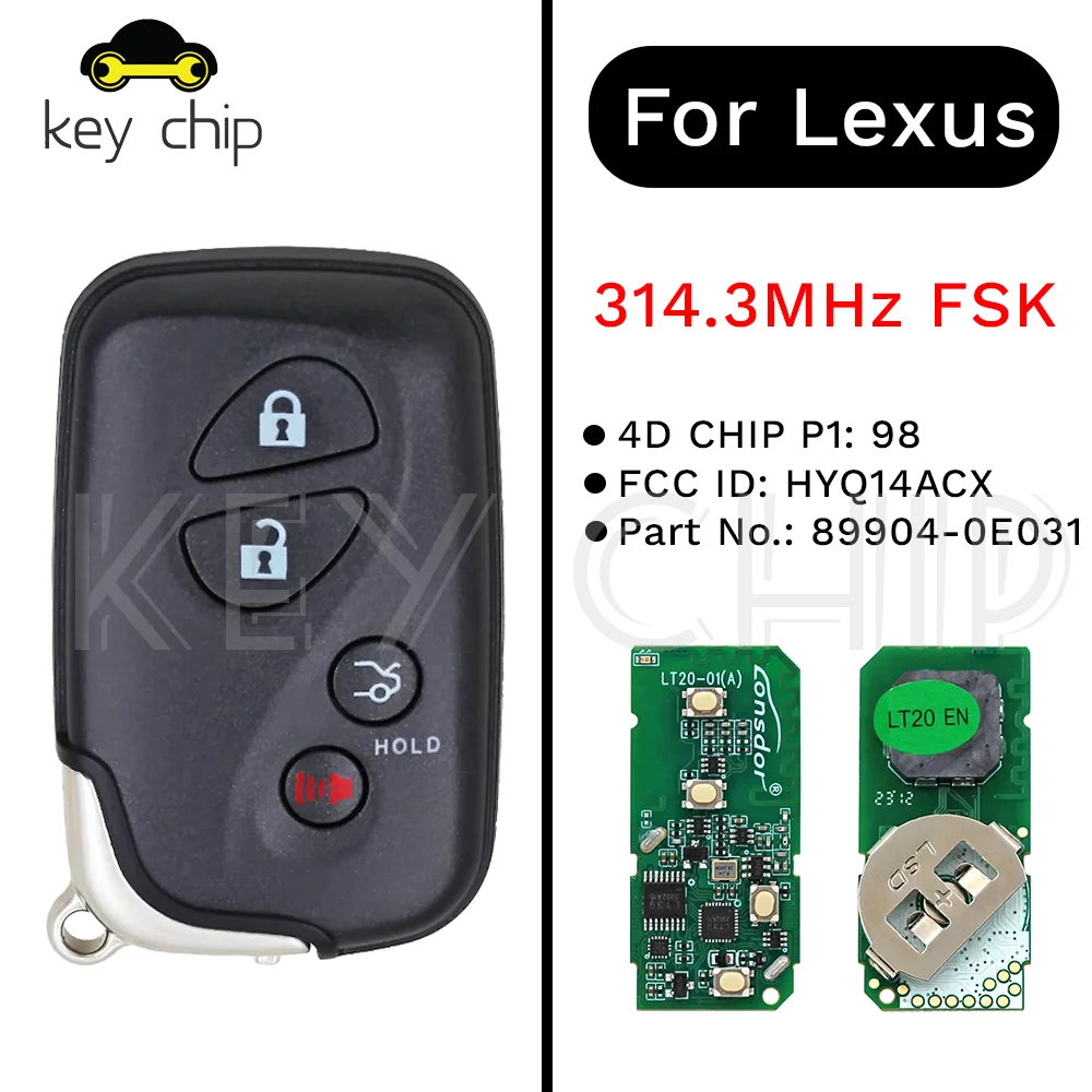 

HYQ14ACX 5290 Smart Key For Lexus GX460 2010-2019 89904-0E031 314.3MHz FSK 4D CHIP P1: 98 2010 2011 2012 2013 2014 2015 2016