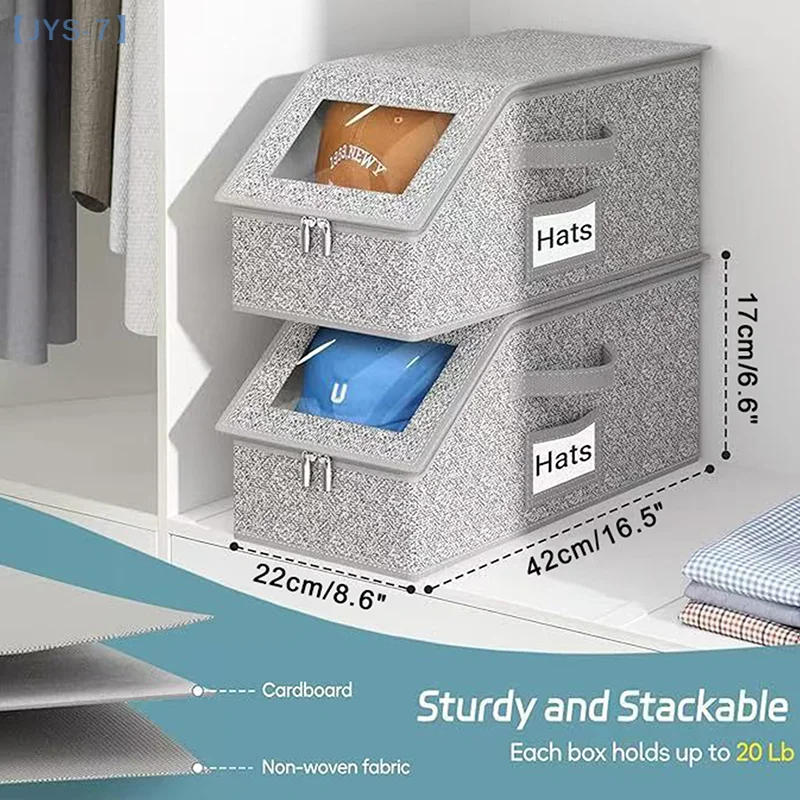 Foldable Zipper Baseball Cap Storage Box Large Capacity Non-woven Dustproof Storage Box Hat Storage Box