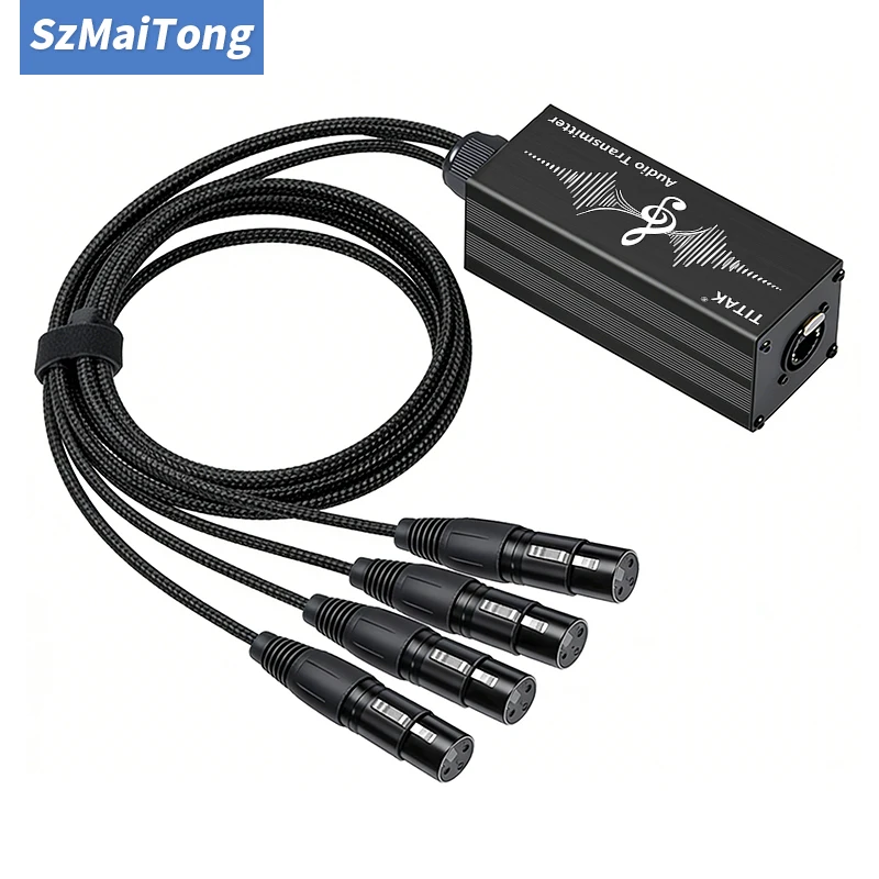 4CH XLR RJ45 Audio Extender Cat5e Cat6 Shielded Anti Noise Wire for Live Stage Studio Church Conference Audio Gear