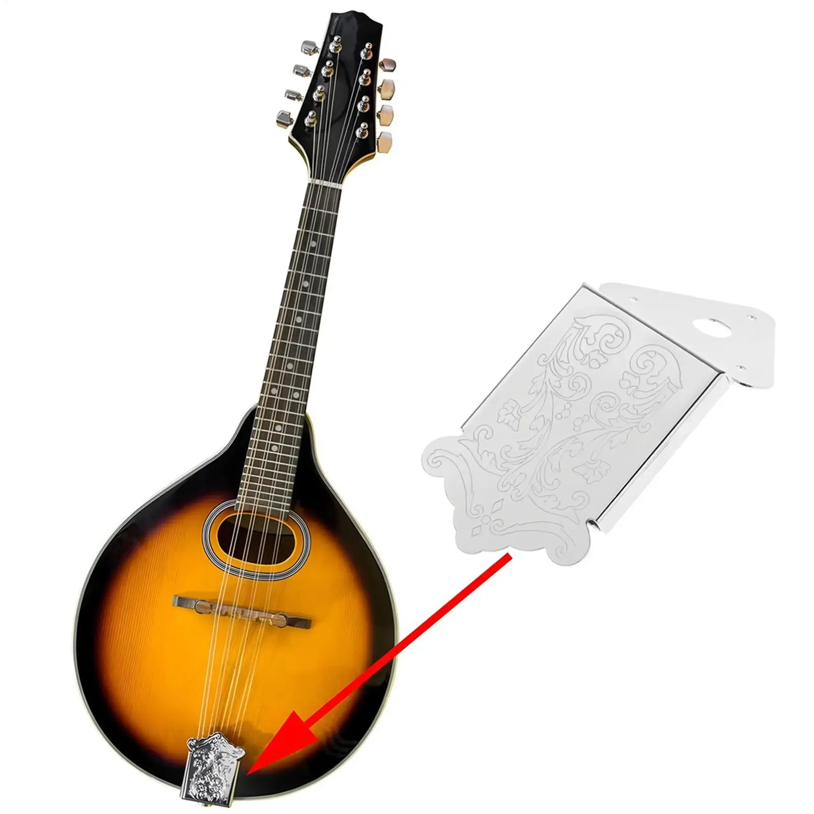 قطعة ذيل مندولين مكونة من 8 أوتار مع إبزيم ومسامير، جزء أداة احترافي للأداء والممارسة والمبتدئين #6