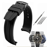 Correa de goma de extremo curvo para reloj Citizen, banda de silicona de 22mm, para energía cinética ligera, BN0190, BN0193, BN0191-80LBN-17E