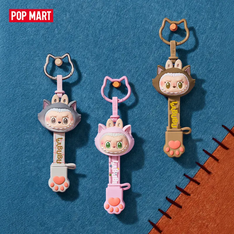 New POP MART in Stock Labubu The Monsters Cat Mode on  Series Cable Figure Model Toy Gift