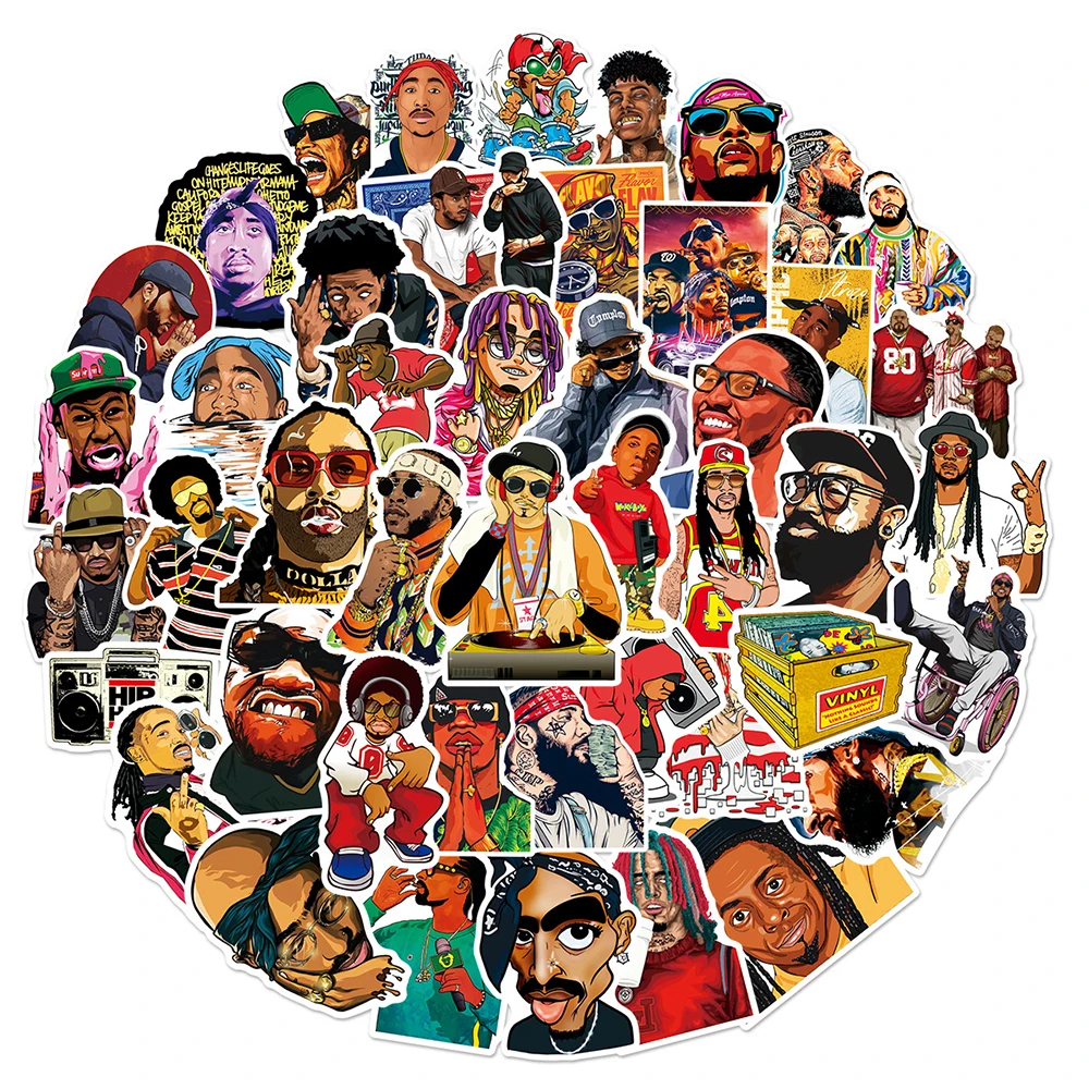 50PCS MF-DOOM Stickers Hip Hop Rapper Vinyl Waterproof Decals Laptop Skateboard Bottle Phone Cool Graffiti Art Music Fans Gift