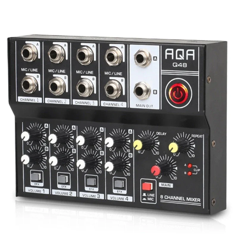 Mixer Audio Console professionale a 8 canali Dj Digital Center interfaccia Mobile tavolo di frequenza Audio portatile amplificazione della scheda di missaggio