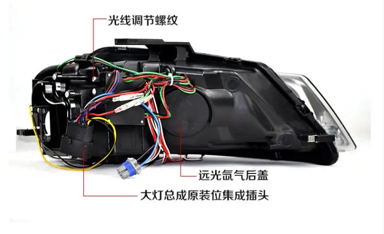 2pcs/set,Car Styling Car Styling For A3 headlight 2008~2012 A3 head lamp led DRL front Bi-Xenon Lens A3 taillight