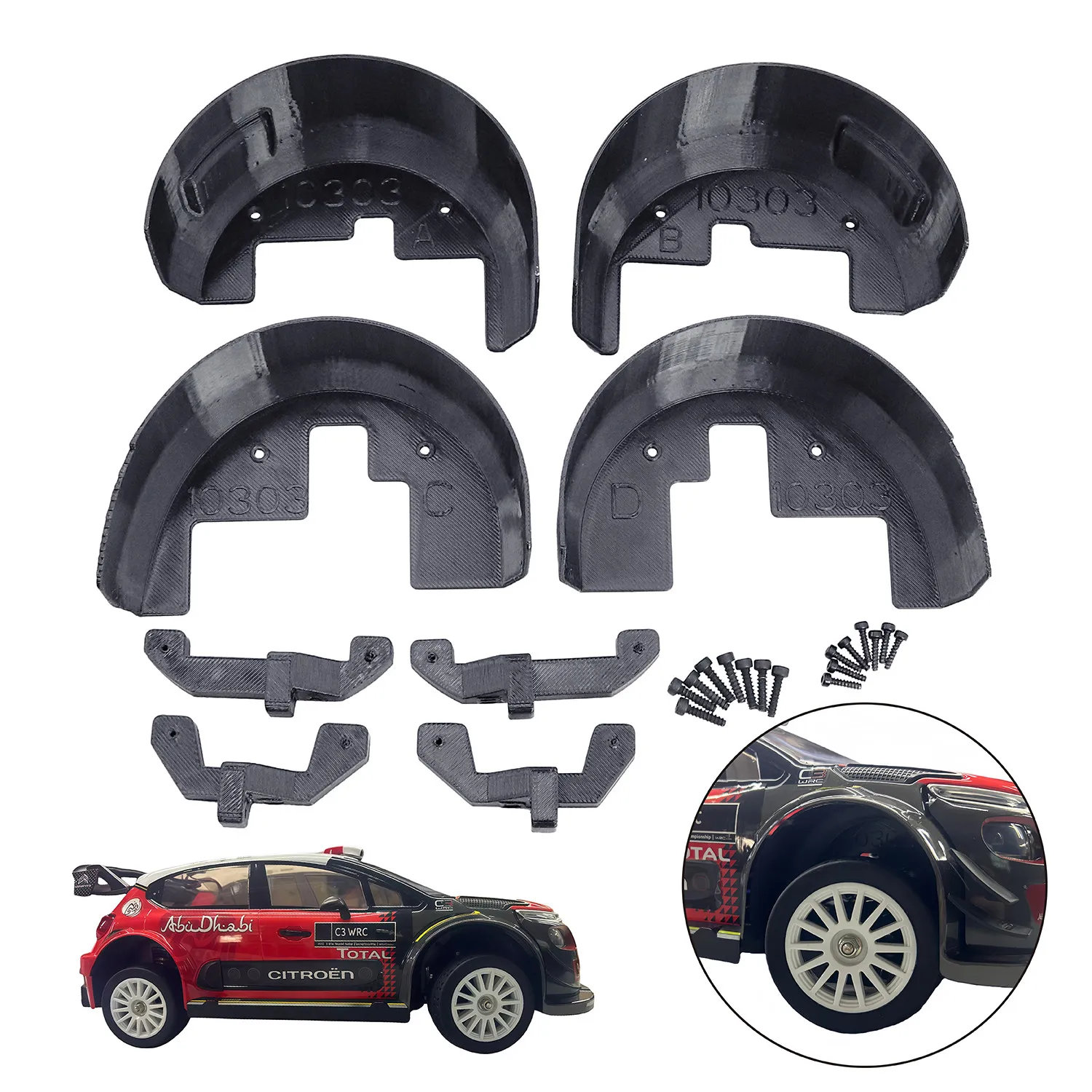 

Силиконовые передние и задние крылья MJX Hyper Go 10303 C3 WRC для радиоуправляемой раллийной машины 1/10, 4WD, электрический гоночный автомобиль, прочная запчасть для тюнинга