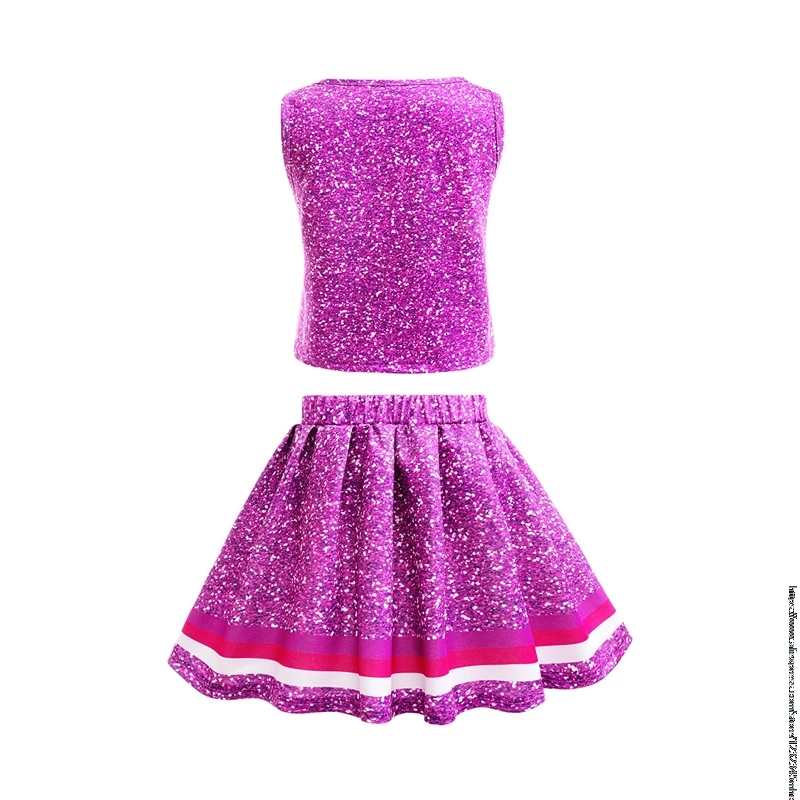 Hot Clothes Barbie the movie Girls Halloween Costume Suit Vest+Tutu Skirt Outfit Fancy Dress Costumes Clothes Kids Rose Purple