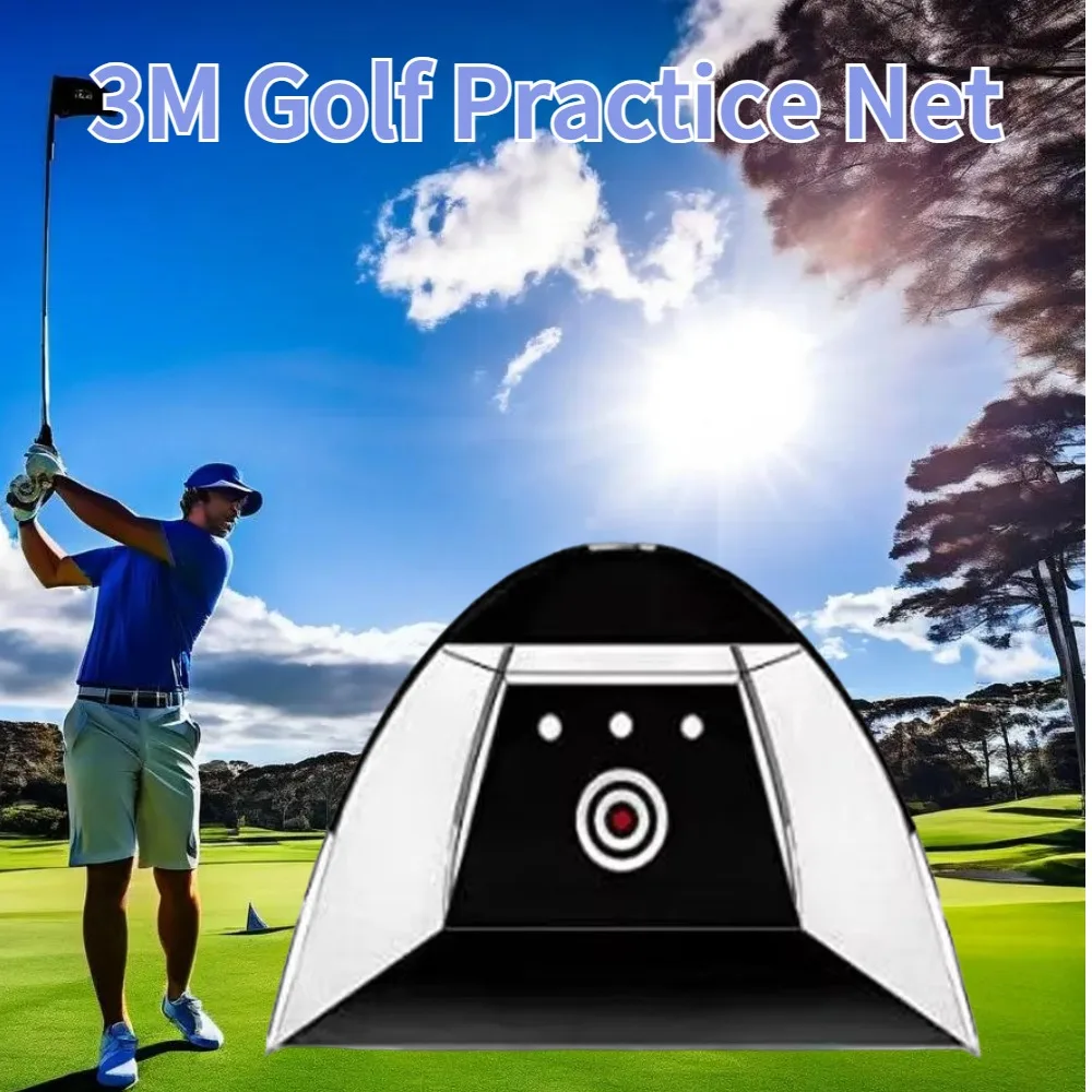 3M Golf Practice Training Batting Net Cage Indoor Outdoor Batting Target Tent Driving Swing Tent Portable Golf Training Tent Set