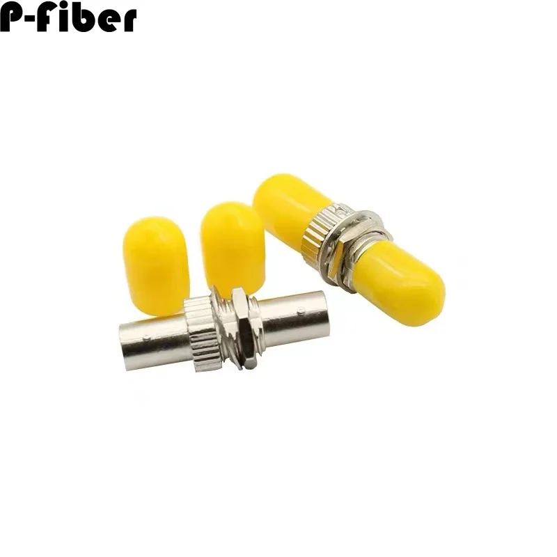 fiber adapter ST 10pcs simplex optical fiber coupler ST/UPC ftth connector yellow red SM MM high quality P-FIBER