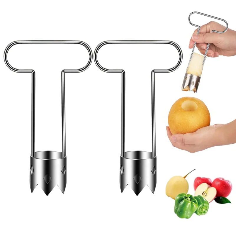 Red Bell Pepper Seed Corer,Upgrade Universal Apple Corer Tool,Multifunction Stainless Steel Pepper Corer Seed Remover Tool