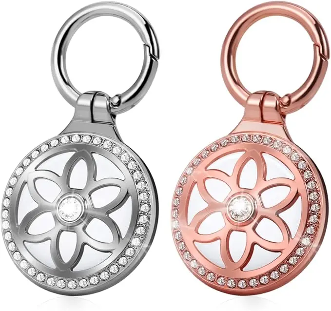 

Air Tags-Airtag Holder,Metal Badge Inlaid Rhinestone Airtag Keychain for Apple Airtag, Airtag Key Chain