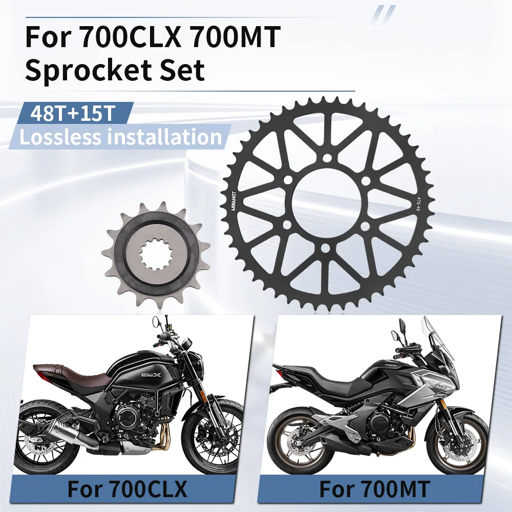 MRRANGT 48 Teeth 15T Chain Sprocket Moto Parts Large Small Sprocket For CFMOTO 700CLX 700CL-X 700 CLX 700MT Chainwheel Parts