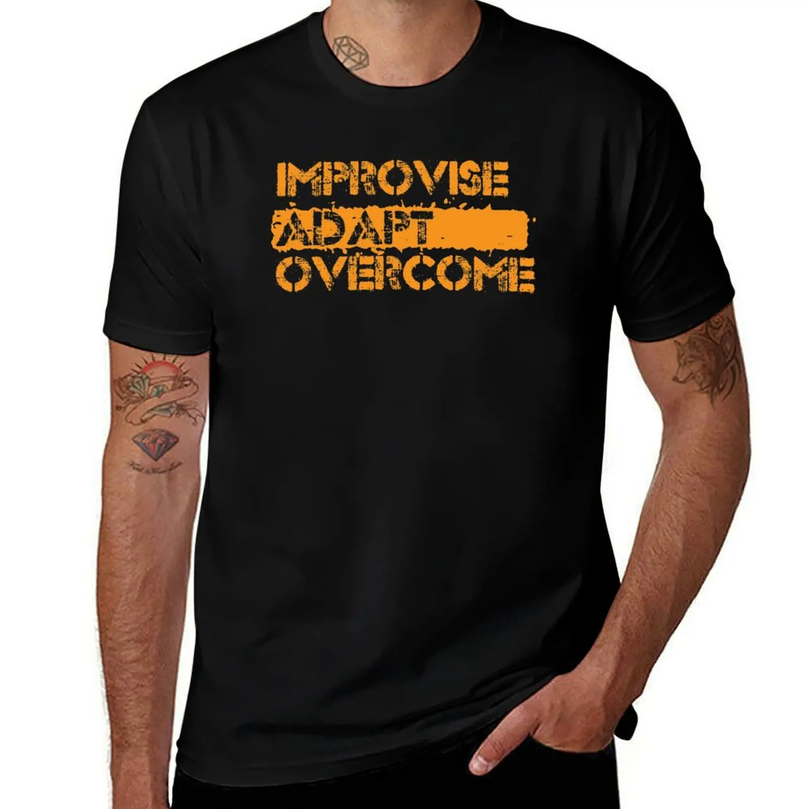 Improvise Adapt Overcome T-Shirt Simple Casual Short Sleeve Tee