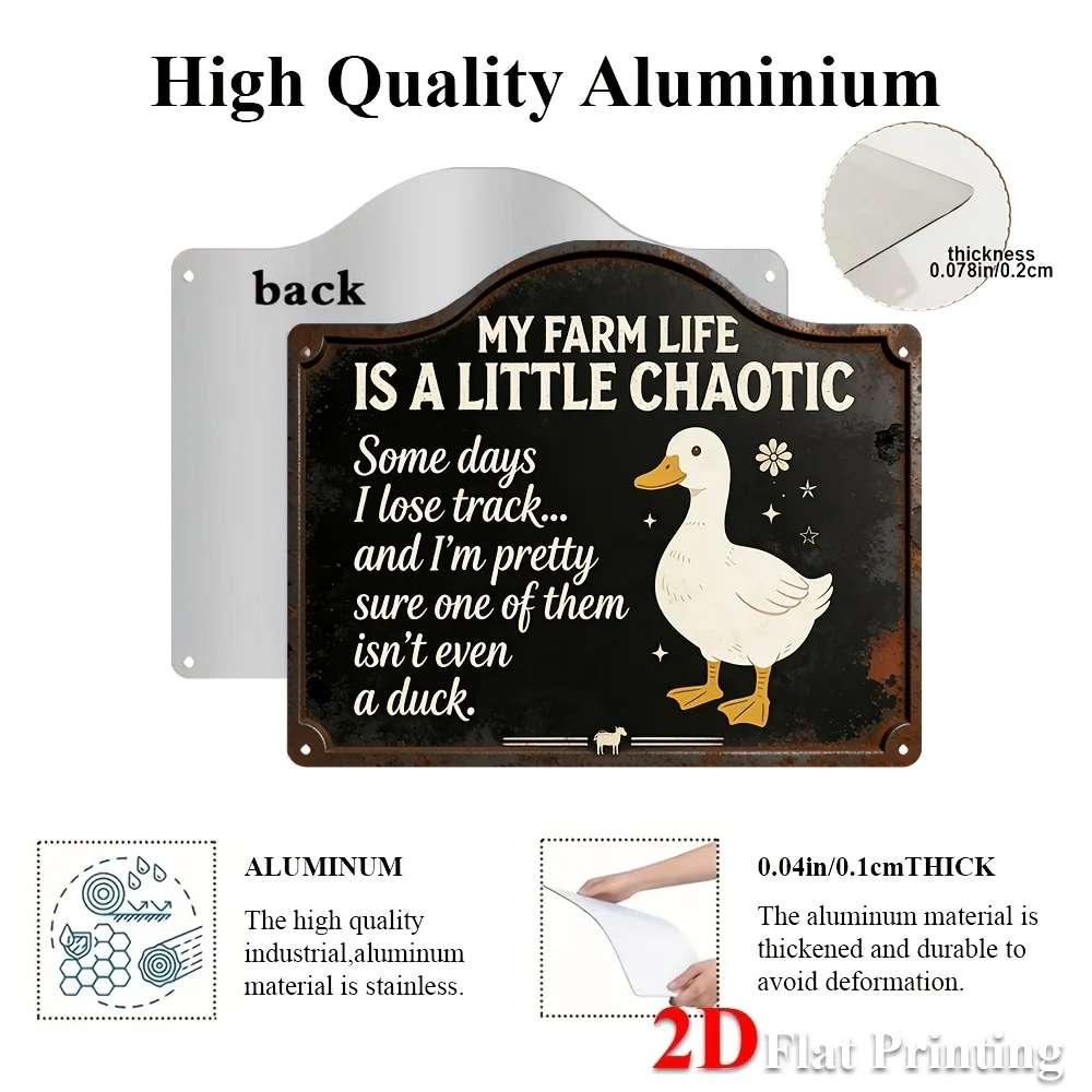 1pc, 2D Flat, Signs Metal Sheet Painting 