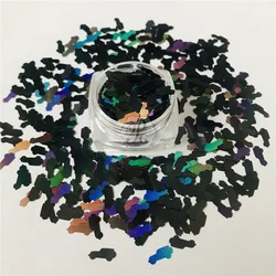 PrettyG 1 Box 8MM Car Shape Holographic Glitter Sequins For Nails Tumbler Crafts Art Decoration Accessories LB