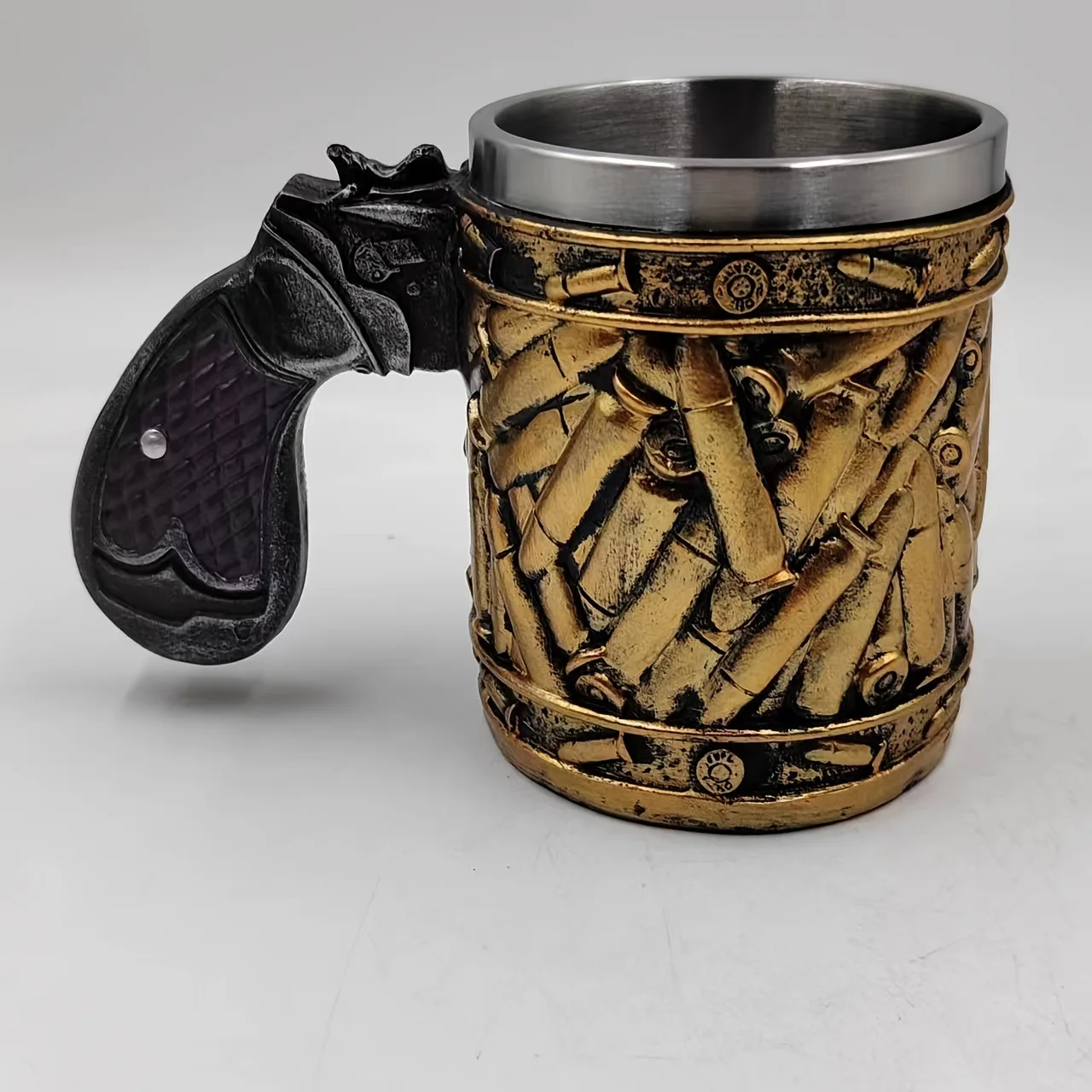 Taza de cerveza con bala de pistola, taza de café y copa de vino de acero inoxidable para hombre, regalo perfecto para el Día del Padre y Navidad, superventas