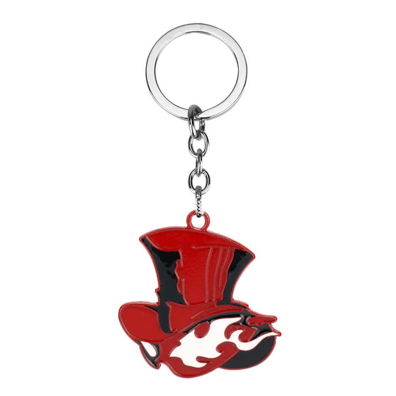 Game Persona 5 P5 Keychain Take Your Heart Red Hat Pendant Key Rings For Women Men Car Key Rings Gifts