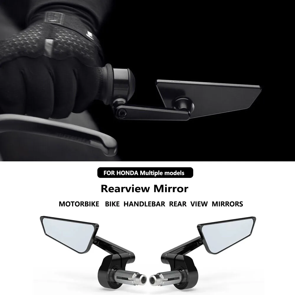 Motorcycle Handlebar End Rearview Mirror Side Mirror 360° Adjustable For Honda Various types of vehicles