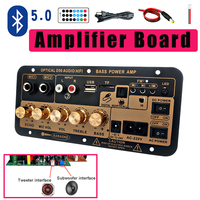 100W Subwoofer Amplifier Board Karaoke Microphone Home Theater Amplifiers Audio Bluetooth AMP USB FM Radio TF Player for Speaker