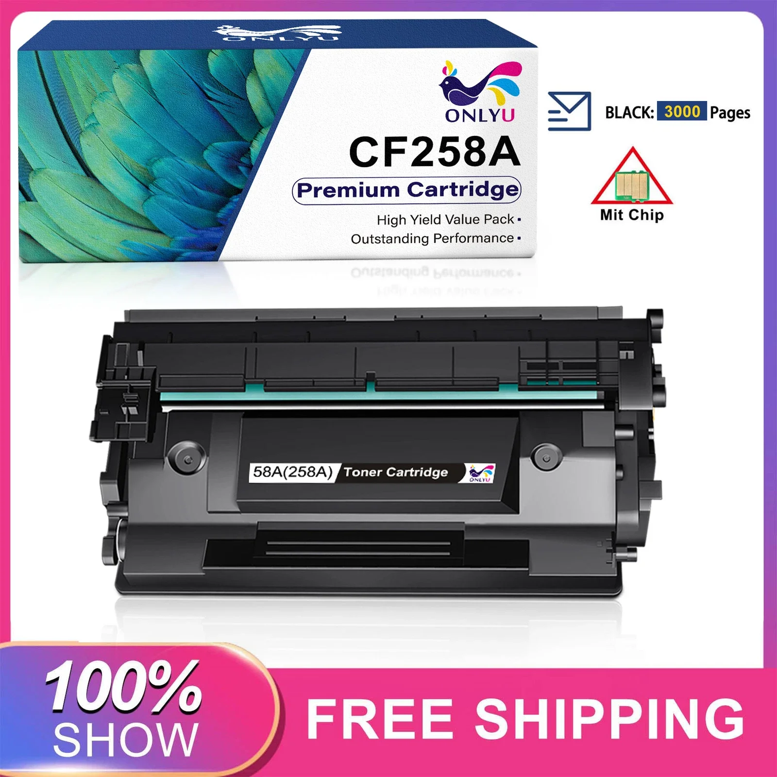 

1 упаковка CF258A с чип-тонером, совместимый с 58A LaserJet MFP M428fdw M428fdn