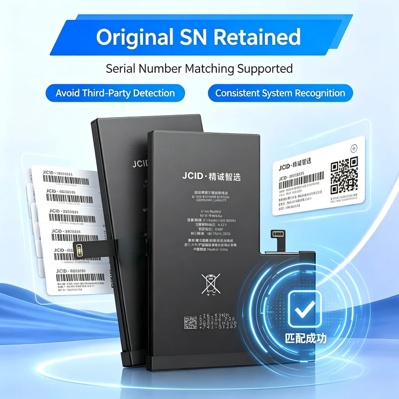 JCID Diagnosable iPhone Battery High Capacity Official Diagnostic No BMS Transfer Retain SN Normal Battery Health Displa