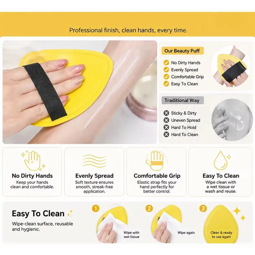 Large Teardrop Cosmetic Sponge Body Lotion Sunscreen Cream Body Oil Foundation Tone Up Cream Washable Makeup Applicator Tool