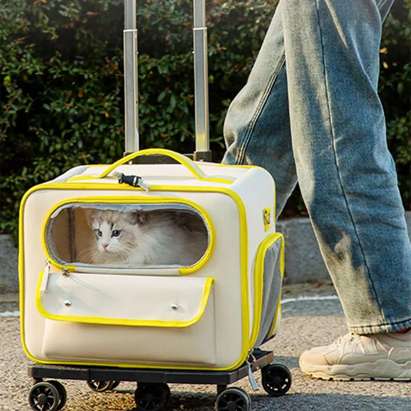 Imagem -06 - Malas para Cães Pequenos e Gatos Pet Saia com Carrinho Portátil Bolsas de Uso Alta Aparência Anti Cat Stress Senso de Segurança