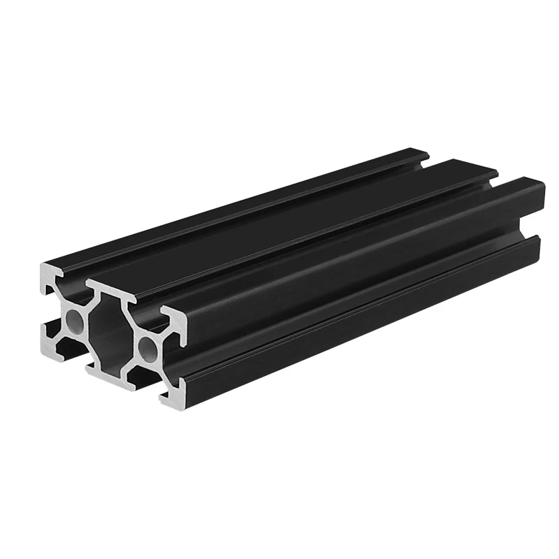 Profil en aluminium à rainure en T, d\'effets anodique noire, norme UE, 2020, 2020SEE, 2020R, 2040, 2060, 3030, 3030SEE, 3030R, 3060, 4040, 4040R,