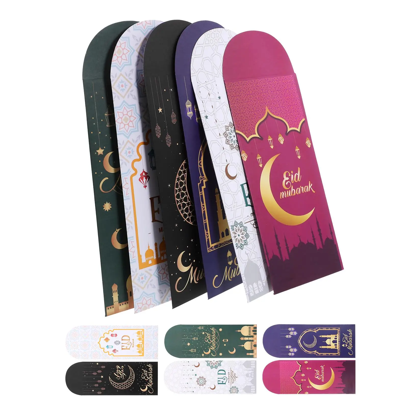 12Pcs Eid Mubarak Envelopes Eid Mubarak Cash Holder Eid Mubarak Red Packets Cash Envelopes (Mixed Style)