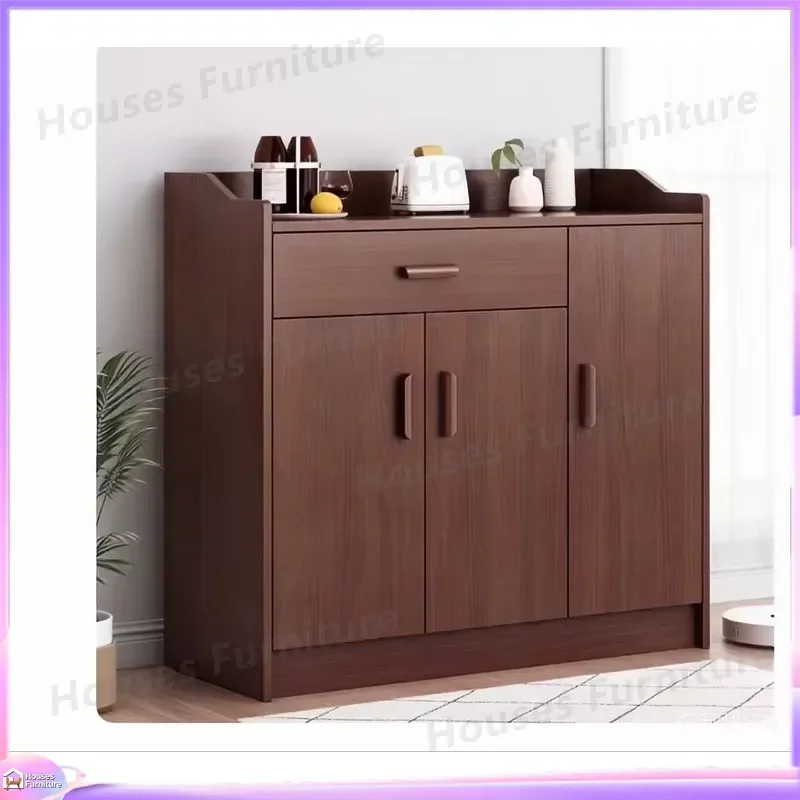Modern Wooden Shoe Cabinet with Stainless Steel Frame Storage Rack for Living Room Entryway Hallway Home Organization