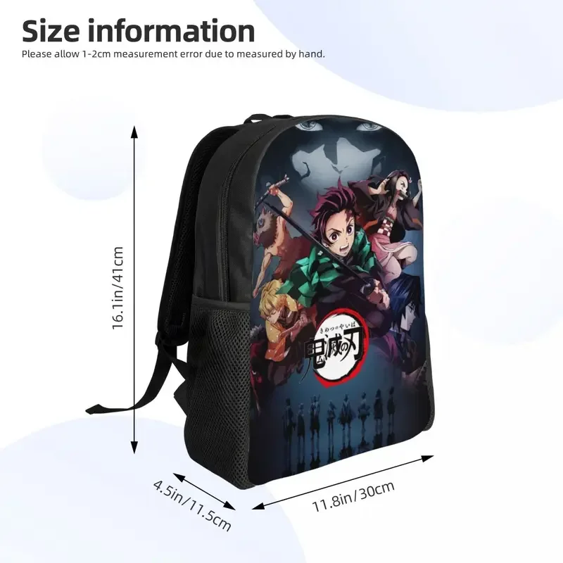 Custom Demon Slayer Kimetsu No Yaiba Backpacks Anime Manga College School Travel Bags Women Men Bookbag Fits 15 Inch Laptop