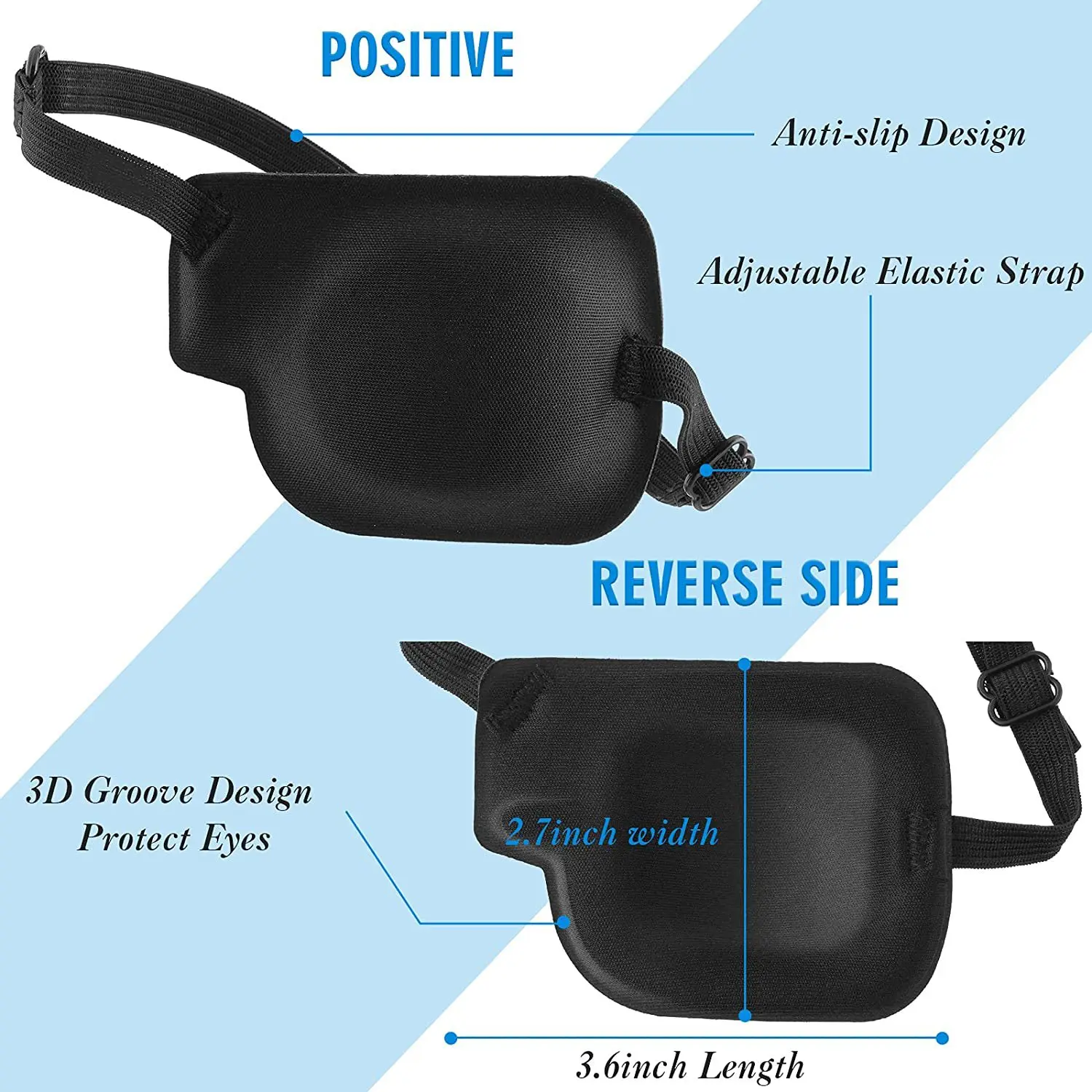 3D Single Eye Patch Adjustable Skin-Friendly Breathable Amblyopia Eyepatch for Lazy Eye Correction Cosplay Party Use