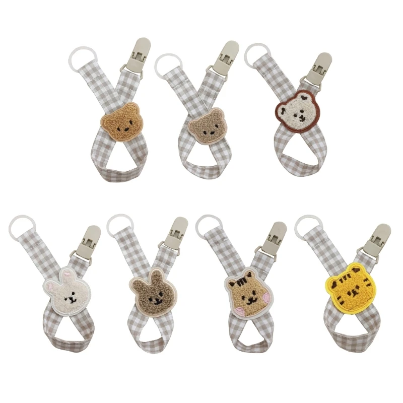 Cloth & Wood Pacifier Clip Chain Nipple Chain Rabbit Bear Portable Pacifier Clip Chain Ensure Child Safety & Comfort