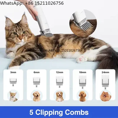 Neakasa P1 Pro Eco-Friendly 5 in 1 Dog Cat Hair Brush Trimmer Kit Pet Grooming Vacuum with Clipper Made of Plastic view 3
