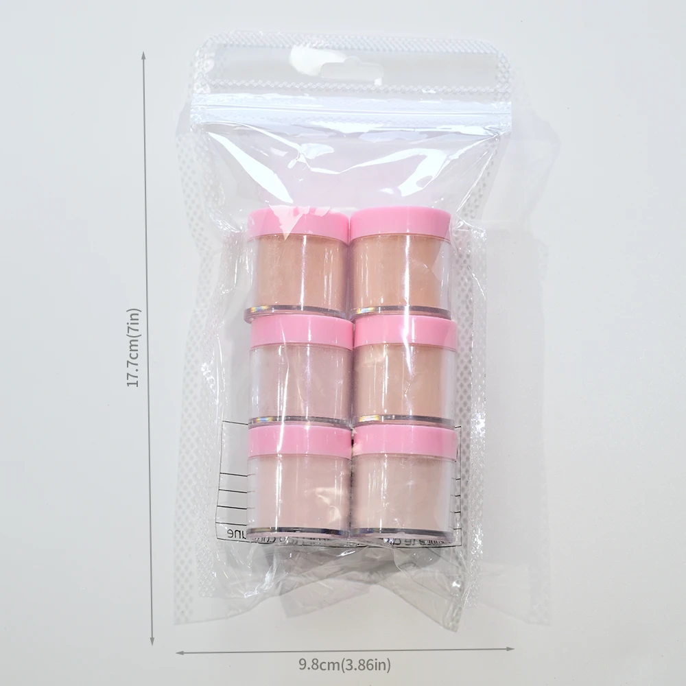 6 色/セットヌードネイルアクリルパウダーソリッドカラーグリッタークリスタルパウダー浸漬顔料ダストネイル彫刻エクステンション &
