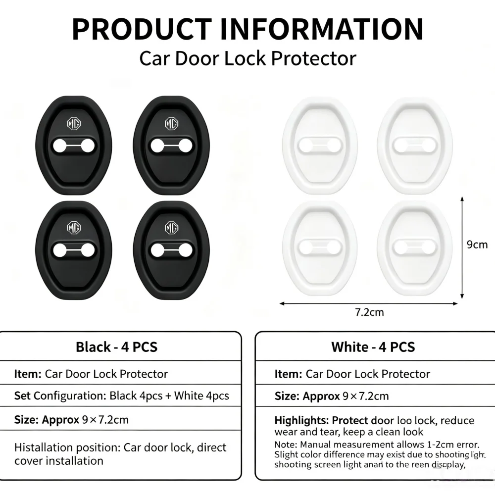 MG ZS HS MG4 EV MG5 MG6 MG7 MG3 ES5 Scorpio Cyberster Silicone Door Latch Anti-Rust Cover 4 Piece
