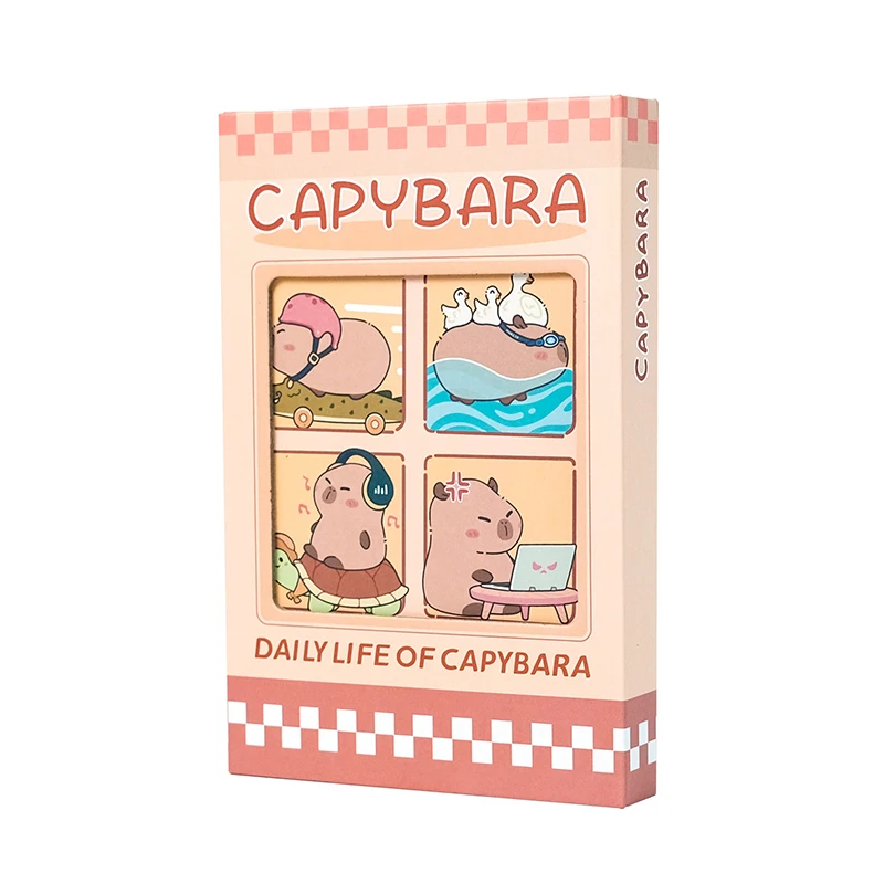 Cartoon Cute Kids Journal Notebook Creative Kawaii Capybara Series Diary Book Children Hard Cover Trifold Notebook Gifts