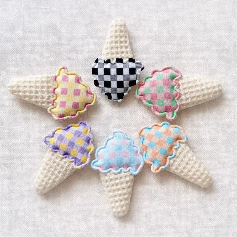 50 Stück Haarschmuck mit Eiscreme-Muster, Ultraschall-Gitter-Haarspangen, 2,5x4cm, Modische Kleidungszubehörteile – Detail 4