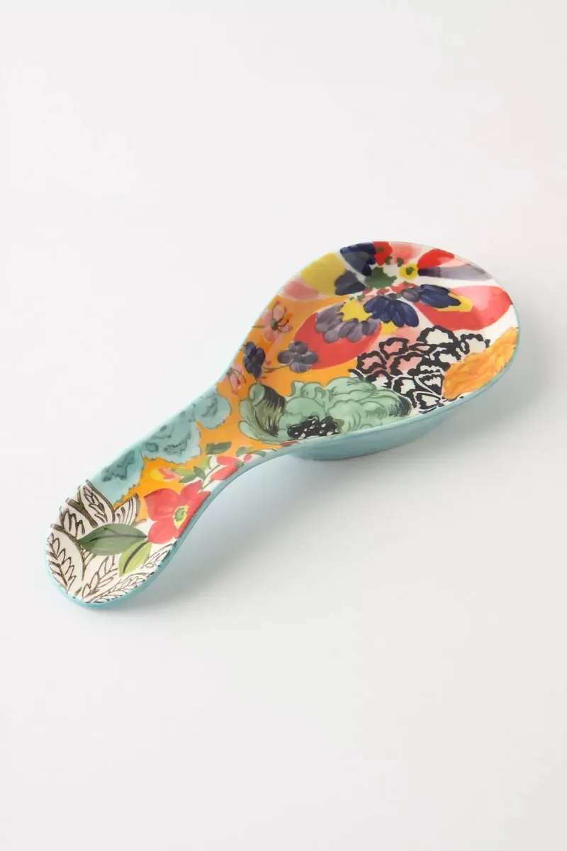 Name Handmade Painting Pottery Flower Dessert Spoon