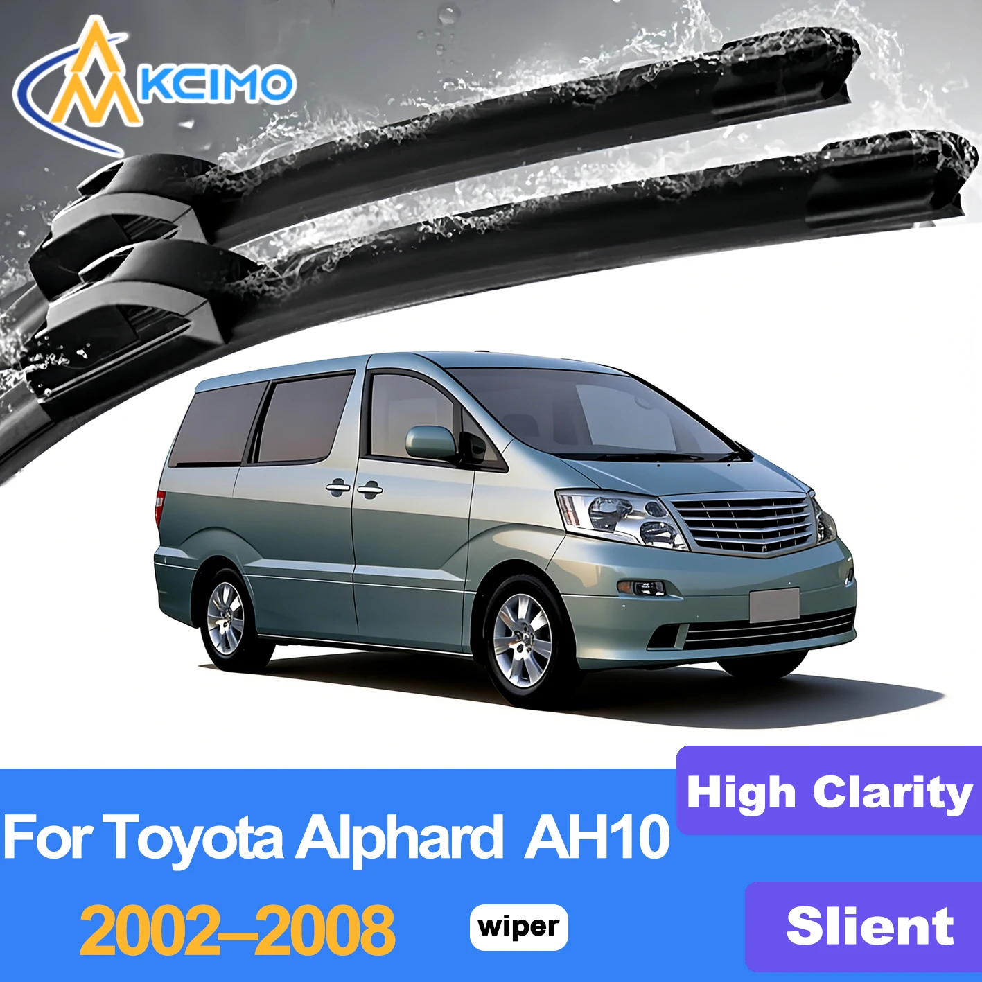 

KCIMO 2PCS Front Wiper Blades For Toyota Alphard AH10 2002–2008, Premium Natural Rubber Longer Lifespan Noiseless Wiper
