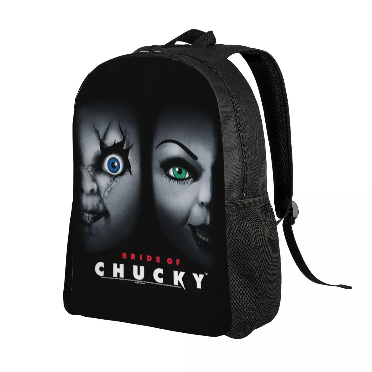 Custom 3D Print Bride Of Chucky Movie Backpack Child's Play School College Travel Bags Men Women Bookbag Fits 15 Inch Laptop