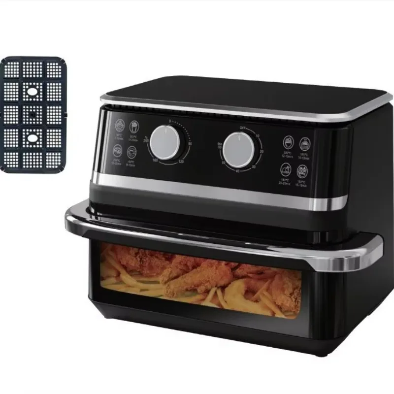 مقلاة هوائية من الفولاذ المقاوم للصدأ سعة كبيرة 12 لتر متعددة الوظائف مقلاة ذكية مزدوجة المزيج حديثة للاستخدام المنزلي