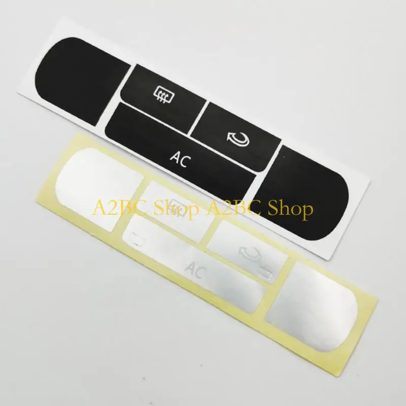 A2BC Car Interior Air Conditioner Knob Cover Stickers Decal Labels High Temperature Resistant No Tools Needed Quick Application