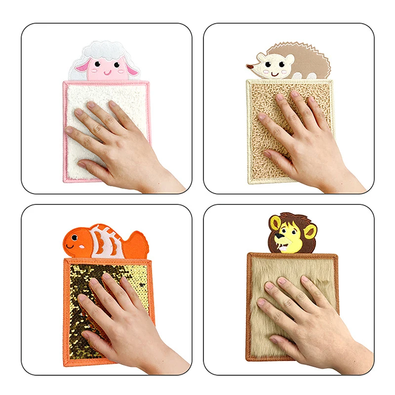 6PCS Sensory Mats Animal Theme Mini Sensory Tiles Assorted Textured Sensory Walls Panel For Autistic Boys Girls