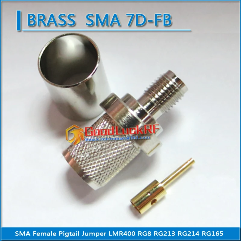 

1X Pcs High-quality SMA Female Pigtail Jumper Crimp for LMR400 RG8 RG213 RG214 RG165 SYV-50-7 7D-FBB Cable Plug Nickel Plated