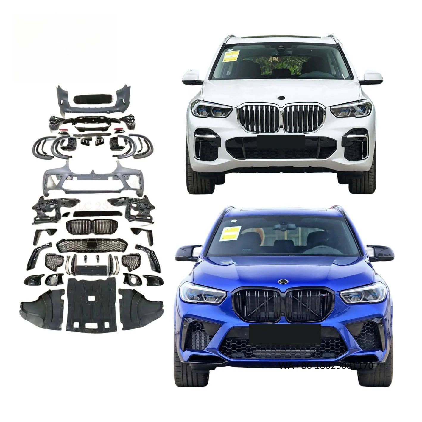 

Подходит для BMW X5 G05 2019-2022, комплект светодиодных фар переднего бампера X5M, комплект переднего и заднего бампера
