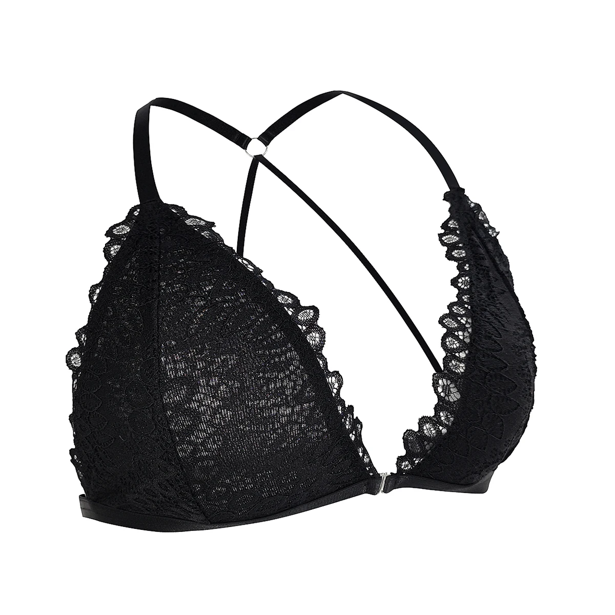 1pcs Charming Sexy Plus Size Lace Wireless Brassiere Comfortable Breathable Women Bras Front Closure Female Backless Underwear